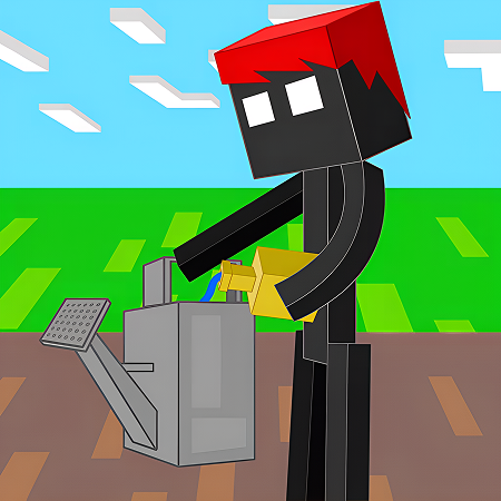 Stickman in the World of Crafting Game